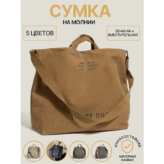 Сумка шоппер , фактура зернистая, вязаная, коричневый Нет бренда