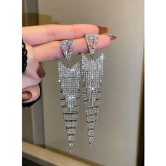 Серьги, серебристый Без бренда