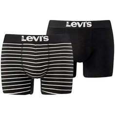 Трусы Levis Men Vintage Stripe Yd Boxer 2P, комплект из 2 шт., размер S, черный Levis®