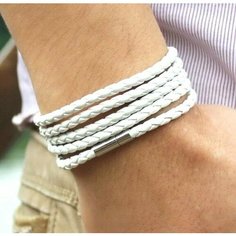 Плетеный браслет, 1 шт., размер 91 см, размер one size, белый Accessories Shop 17th