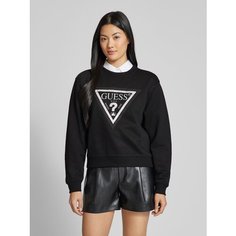 Свитшот GUESS CN Python Triangle Logo Flecee, , размер S, , черный