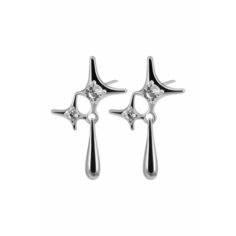 Серьги OTOKODESIGN, серый в серебре