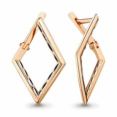 Серьги Diamant online, красное золото, 585 проба, длина 2.8 см