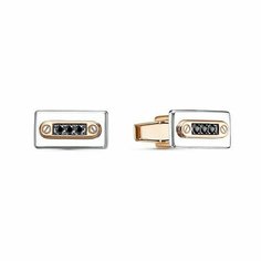 Запонки Diamant online, красное золото, 585 проба, фианит, , черный