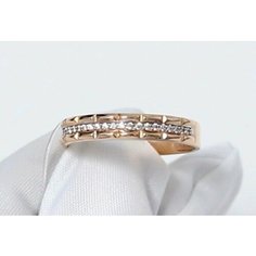 Кольцо дорожка Diamant online, красное золото, 585 проба, фианит, размер 17, прозрачный