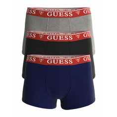 Трусы GUESS HERO, комплект из 3 шт., размер L, синий/серый/черный