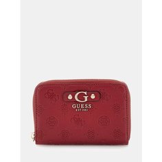 Кошелек GUESS, фактура тиснение, матовая, малиновый