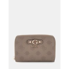Кошелек GUESS, фактура тиснение, матовая, бежевый