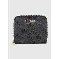 Кошелек GUESS, фактура зернистая, серый