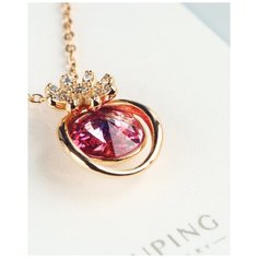 Колье XUPING JEWELRY, кристалл, длина 45 см, розовый