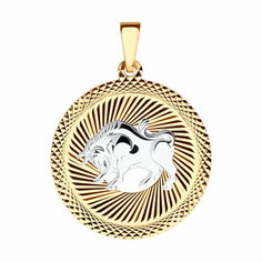 Подвеска Diamant online, красное золото, 585 проба, размер 2.6 см.