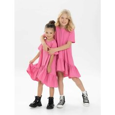 Платье NIkki Bambino повседневная, размер 92, розовый, бежевый