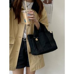 Сумка тоут , фактура гладкая, матовая, черная Black Back