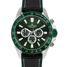 Наручные часы JACQUES LEMANS, черный, зеленый
