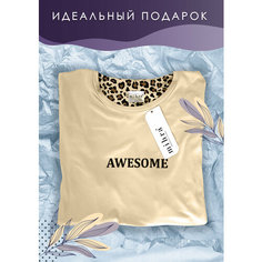 Пижама mihra 50802-3, размер 4XL, леопард/кофе