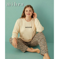 Пижама mihra 50802-3, размер 5XL, леопард/кофе