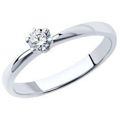 Кольцо помолвочное SOKOLOV, белое золото, 585 проба, бриллиант, размер 16