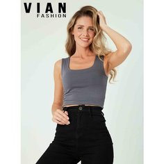 Кроп-топ VIANFASHION Спорт и активность, размер S, серый