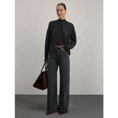 Джинсы широкие Zarina wide leg, размер XS (RU 42), серый деним