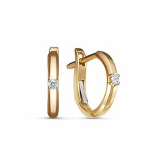 Серьги Diamant online, красное золото, 585 проба, бриллиант, , прозрачный