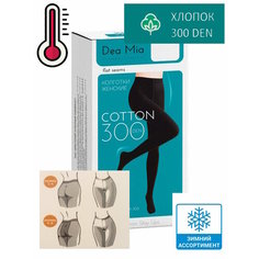 Колготки DEA MIA Cotton, 300 den, размер L/4, черный