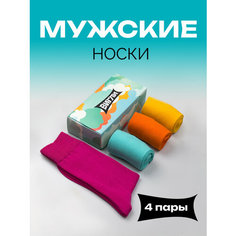 Носки ВИГЛИ Осень, комплект, 4 пары, размер 27, желтый, оранжевый, розовый, бирюзовый