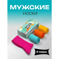Носки ВИГЛИ Осень, комплект, 4 пары, размер 25, желтый, оранжевый, розовый, бирюзовый