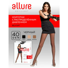 Колготки Pierre Cardin Belfort, 40 den, 2 шт., размер 3, чёрный
