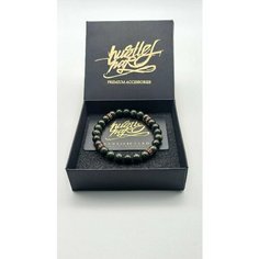 Браслет-нить HUSTLEHARD, змеевик, 1 шт., размер 19 см, размер M, зеленый