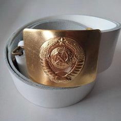 Ремень для мужчин и женщин, размер 4, белый Мануфактура