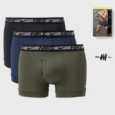Трусы NIKE, комплект из 3 шт., размер XL, синий, зеленый, черный