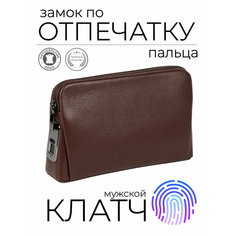 Сумка клатч , фактура зернистая, коричневый Нет бренда