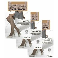 Гольфы Karmen, комплект, 40 den, 6 пар, 3 уп., размер 1-unica, glace Кармен