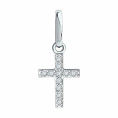 Подвеска Diamant, белое золото, 585 проба, бриллиант, размер 1.3 см., бесцветный