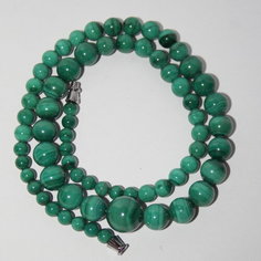 Бусы True Stones, малахит, длина 44 см, зелeный