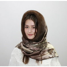 Платок Мария для женщин,180х85 см, орех