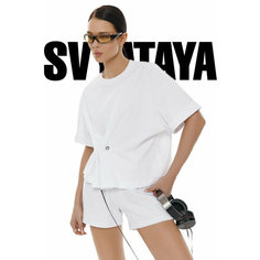 Футболка СВЯТАЯ Футболка с акцентной деталью, размер M, white