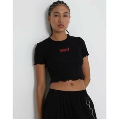 Кроп-топ Gloria Jeans Ready! Steady! Go!, размер 3XS (34), черный