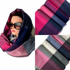 Шарф Florento для женщин,180х70 см, one size, фиолетовый, мультиколор, серый, розовый, белый, синий