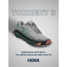Кроссовки HOKA Torrent 3, полнота B (US)/ на среднюю стопу, размер US7.5B/UK6/EU39 1/3/JPN24.5, серо-черный