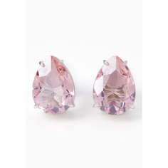Серьги пусеты SWAROVSKI, кристаллы Swarovski, размер 14 мм, серебряный