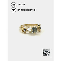 Кольцо Кристалл Мечты, желтое золото, 585 проба, александрит, бриллиант, размер 17.5
