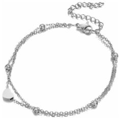 Браслет на ногу TASYAS, длина 25 см, 1 шт., серебристый