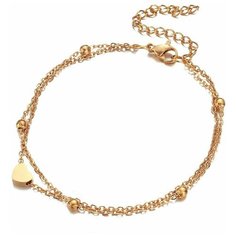 Браслет на ногу TASYAS, длина 25 см, 1 шт., золотистый