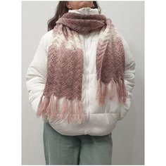 Шарф для женщин,215х27 см, one size, коричневый, розовый, белый Pan Tan