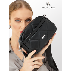 Сумка кросс-боди DAVID JONES, фактура гладкая, чёрный