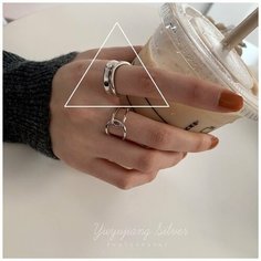 Кольцо, ширина 15 мм, серебристый Нет бренда