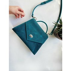 Сумка кросс-боди SHERWD, фактура зернистая, бирюзовый