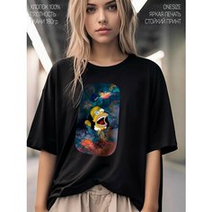 Футболка CherryPie Симпсоны, размер ONESIZE(XS-XXL), черный