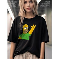 Футболка CherryPie Симпсоны, размер ONESIZE(XS-XXL), черный
